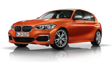 BMW M140i delantera estática naranja