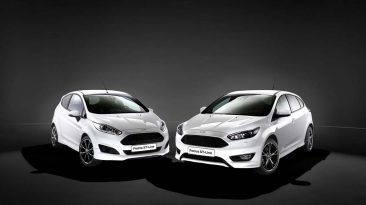 Ford Fiesta y Focus ST Line blanco
