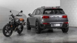 MINI Clubman Scrambler trasera y BMW R NineT