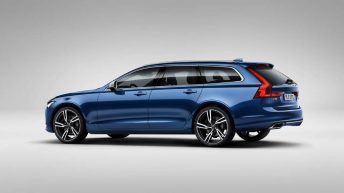 Volvo V90 R Design trasera azul