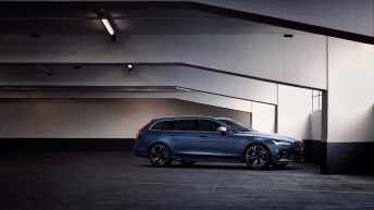 Volvo V90 R Design lateral azul