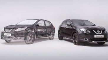 Nissan crea una réplica del Qashqai Black Edition utilizando la tecnología de grabado 3D.