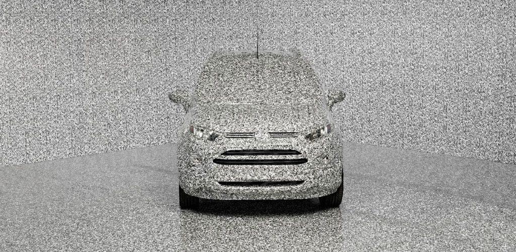 Ford envuelve a sus coches en un camuflaje 3D que distrae completamente la atención sobre ellos.