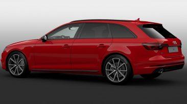 Vista lateral trasera del Audi A4 Avant Black line edition