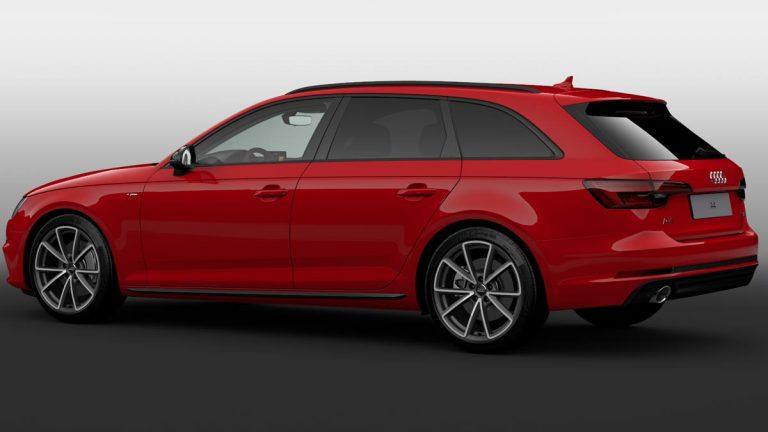 Vista lateral trasera del Audi A4 Avant Black line edition
