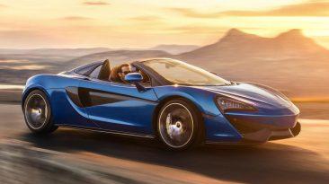 Vista lateral delantera del McLaren 570S Spider