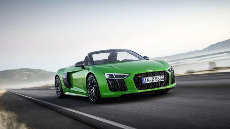 Audi R8 Spyder V10 plus tres cuartos delantero sin capota