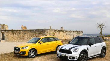 Audi Q2 1.4 TFSI o Mini Cooper Countryman. Los dos frontal