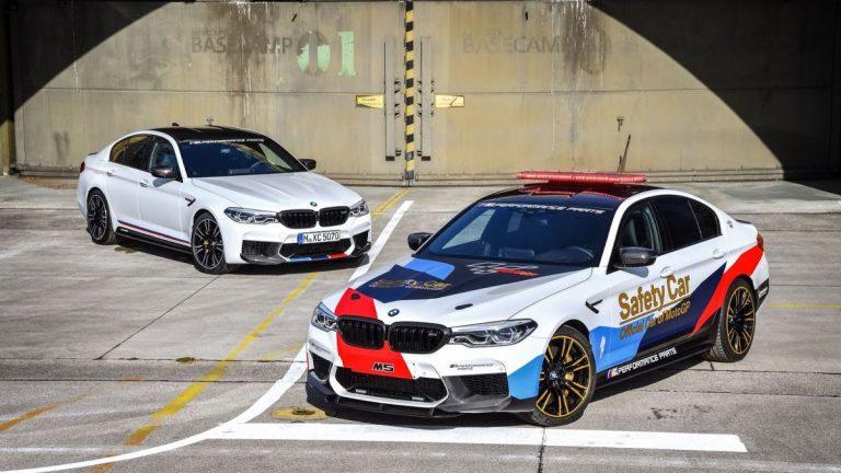 BMW M5 2018 Safety Car de Moto GP. Junto al M5 de serie