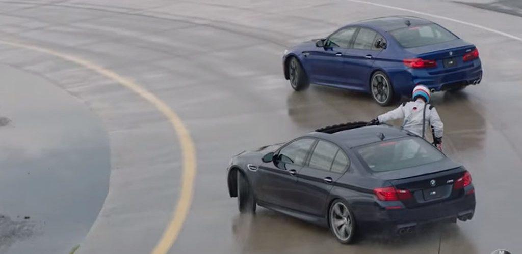 Repostaje BMW M5 haciendo drifting