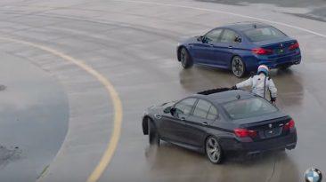 Repostaje BMW M5 haciendo drifting
