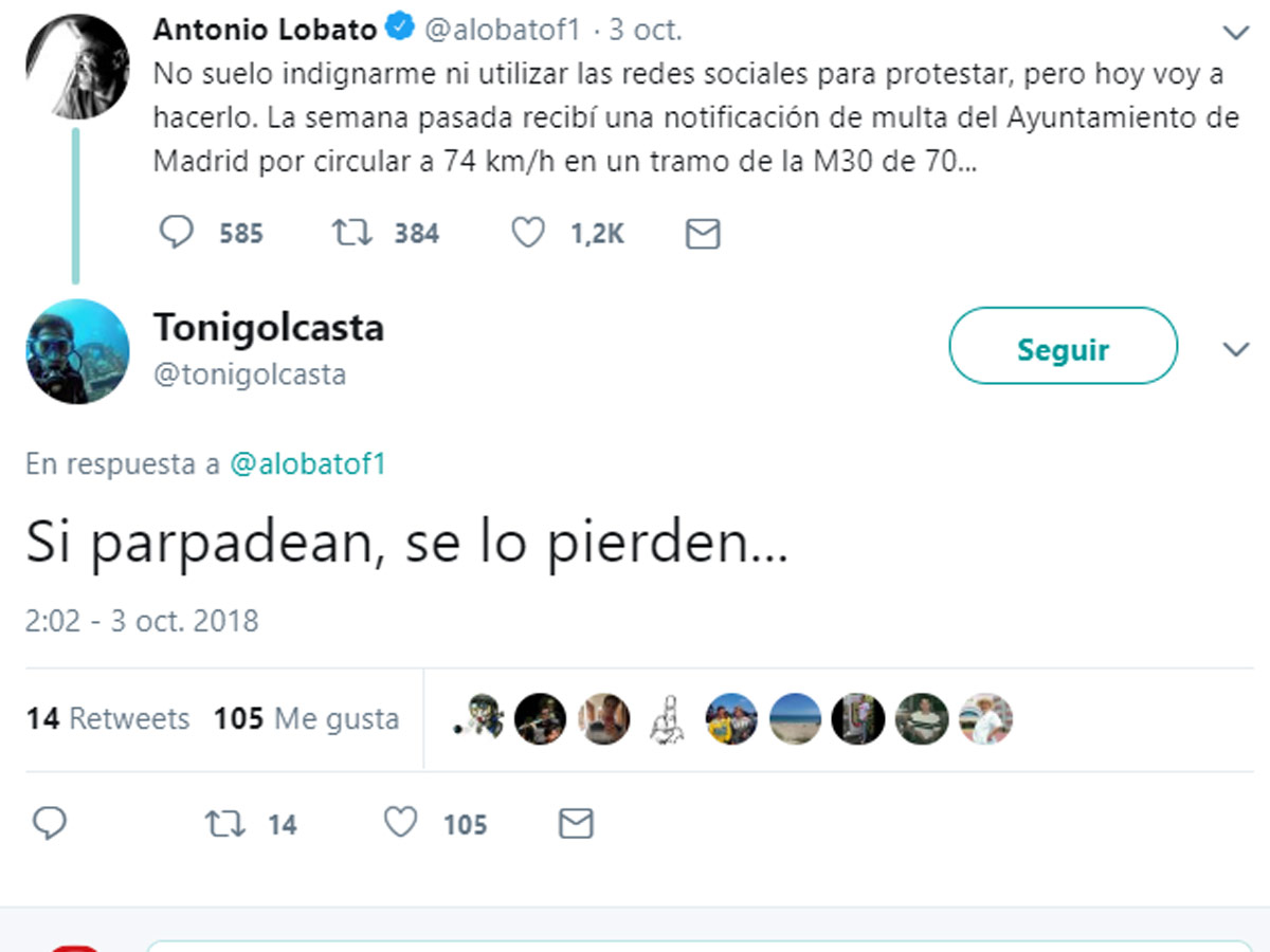 Reacciones a la multa de Antonio Lobato