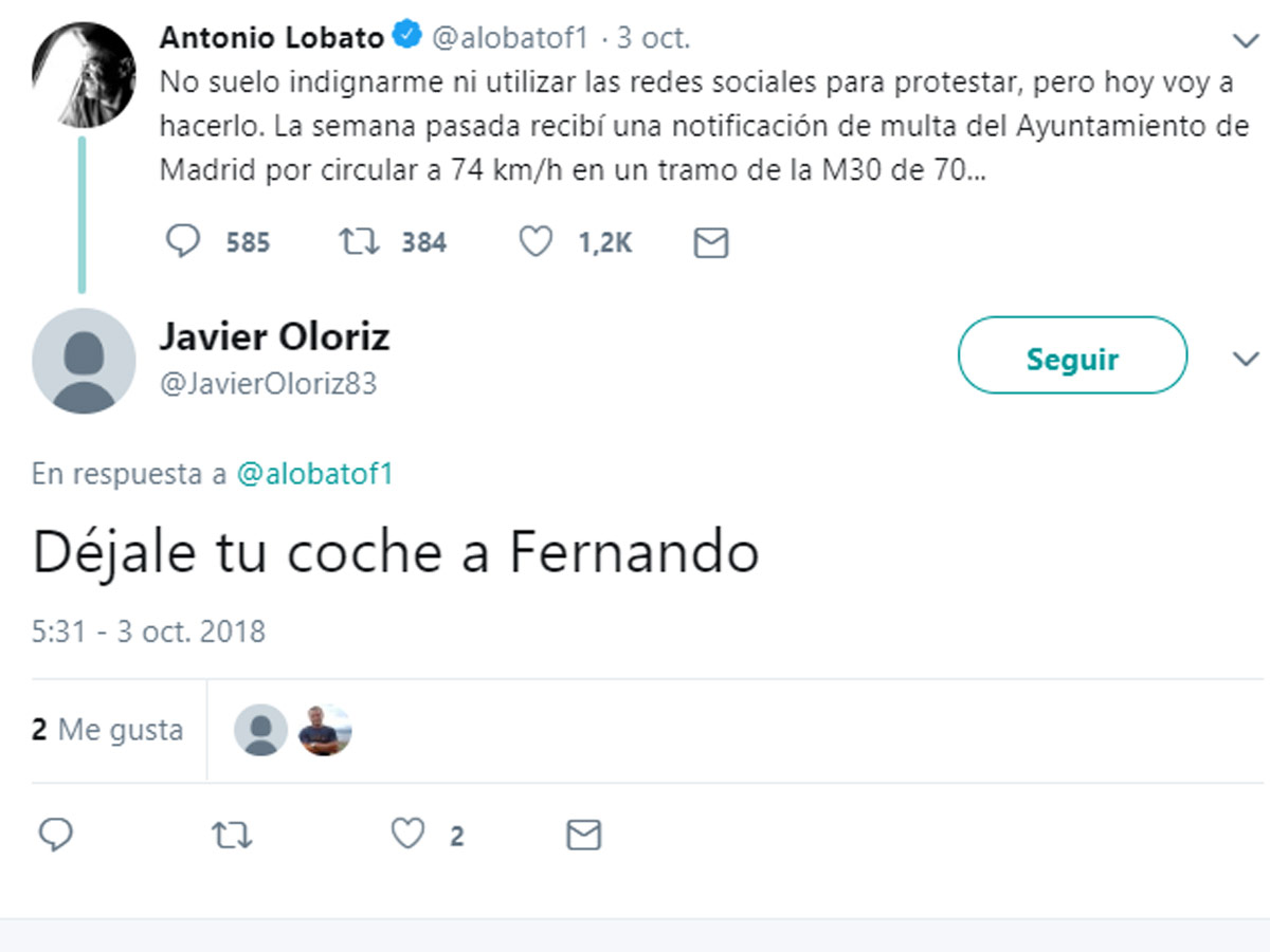 Reacciones a la multa de Antonio Lobato