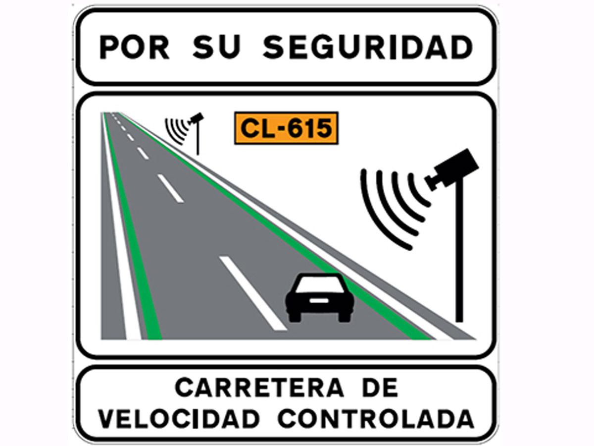 Líneas verdes carretera