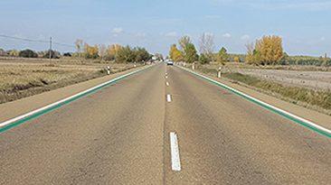Líneas verdes carretera