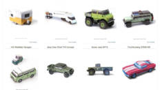 Maquetas de coches de papel