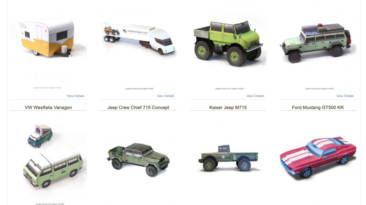 Maquetas de coches de papel