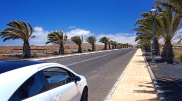 Carretera con mucho viento