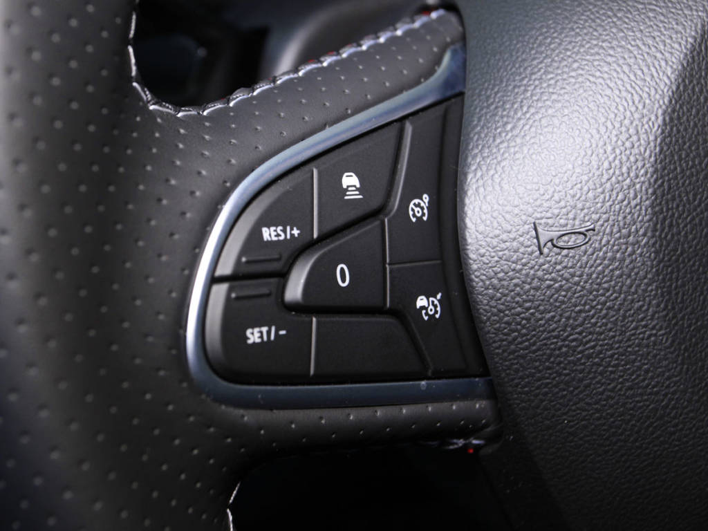 Detalle de la izquierda del volante multifunción