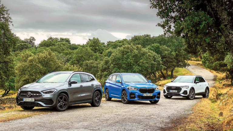 Son los tres SUV compactos del segmento premium de referencia Audi Q3, BMW X1 y Mercedes-Benz GLA