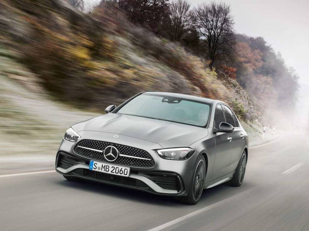 Mercedes-Benz Clase C 2021 frontal gris mate