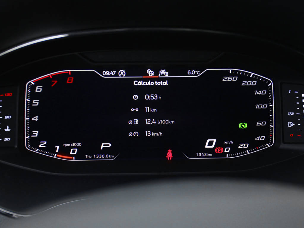 Detalle de la instrumentación digital del Ibiza